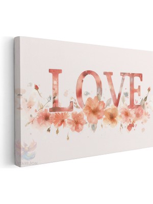 Artarilion Yatay Kanvas Tablo Salon Tablosu Love Ask Kanvas Duvar Tablosu