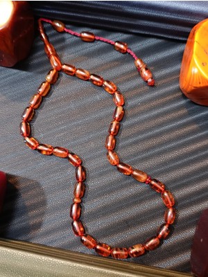 Anemore Collection Ateş Kehribar Tesbih Amber Renkli