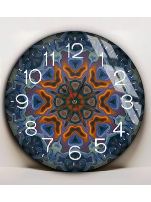 Harikabirev|kırılmaz Cam Duvar Saati  Çok Renkli Soyut Desenli Tablo|yvrlkcm