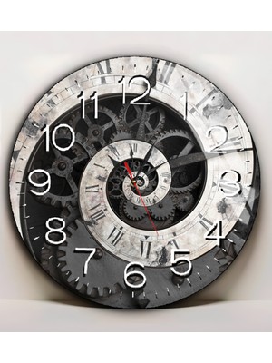 Harikabirev|kırılmaz Cam Duvar Saati  Siyah Beyaz Spıral Saat Motif |yvrlkcm