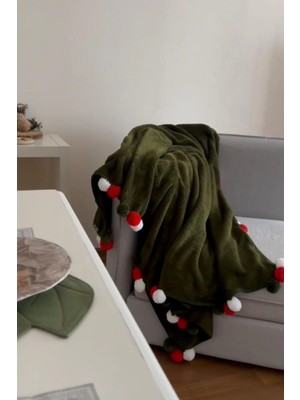 Cakkatex Ponponlu Yeniyıl Özel Seri Wellsoft Tv Battaniyesi |yılbaşı Battaniyesi