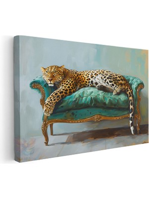 Artarilion Yatay Kanvas Tablo Salon Tablosu Uyuyan Kaplan Kanvas Duvar Tablosu