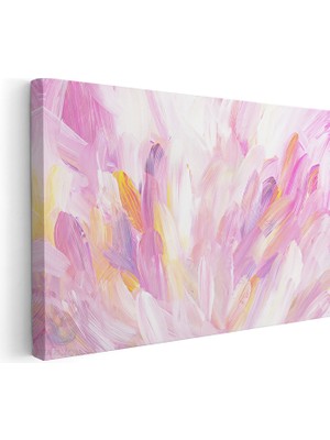 Artarilion Yatay Kanvas Tablo Salon Tablosu Pembe Firca Darbeleri Kanvas Duvar Tablosu