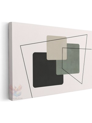 Artarilion Yatay Kanvas Tablo Salon Tablosu Boho Yesil 1 Kanvas Duvar Tablosu