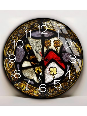Harikabirev|kırılmaz Cam Duvar Saati  Siyah Gold Soyut Tablo 01 |yvrlkcm