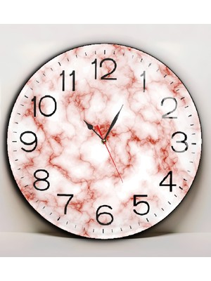 Harikabirev|kırılmaz Cam Duvar Saati  Bordo Beyaz  Soyut Tablosu 01 |yvrlkcm
