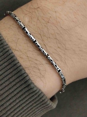 Generic 925 Ayar Şık Tasarım Gümüş Erkek Bileklik - Kral Model