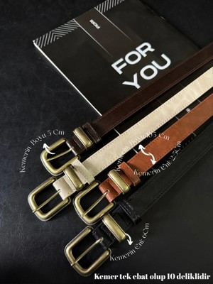 Fiori 4'lü Antik Kaplama Kararmaz Kadın Pantolon Kemeri, Ceket Kemeri, Elbise Kemeri, Gömlek Kemeri