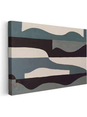 Artarilion Yatay Kanvas Tablo Salon Tablosu Geometrik Sanat Yesil Siyah Kanvas Duvar Tablosu