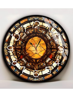 Harikabirev|kırılmaz Cam Duvar Saati  Siyah Gold Soyut Tablo 02 |yvrlkcm