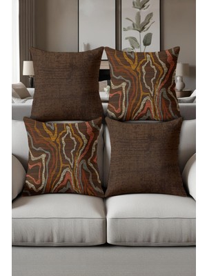 Dolce Mariee Dijital Baskılı Yumuşak Dokulu 4’lü Kırlent Kılıfı Takımı KRL0093