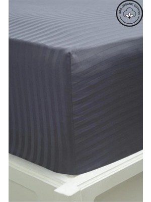 Vessino Home Mikro Pamuk Saten Lastikli Çarşaf Takımı Çizgili Çift Kişilik Beyaz/renkli Otel Tipi Lüx Yastıklı