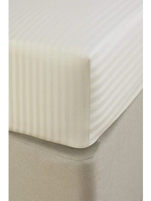 Vessino Home Mikro Pamuk Saten Lastikli Çarşaf Takımı Çizgili Çift Kişilik Beyaz/renkli Otel Tipi Lüx Yastıklı