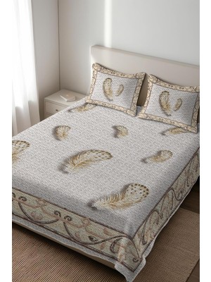 Dolce Mariee Parlak Kadife Kumaş Kapitoneli Çift Kişilik Yatak Örtüsü Seti (3 Parça) CKY0070