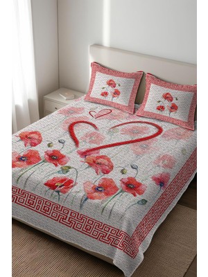 Dolce Mariee Parlak Kadife Kumaş Kapitoneli Çift Kişilik Yatak Örtüsü Seti (3 Parça) CKY0084