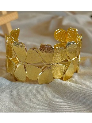 Moderncevher Flora Aura: Vintage Dokulu Ayarlanabilir Cuff Bilezik