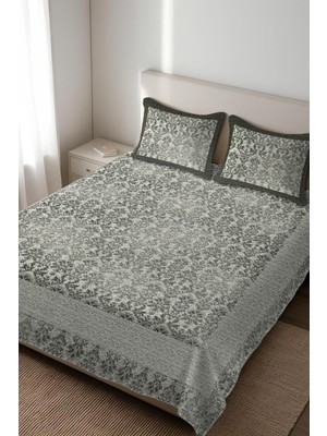 Dolce Mariee Parlak Kadife Kumaş Kapitoneli Çift Kişilik Yatak Örtüsü Seti (3 Parça) CKY0053