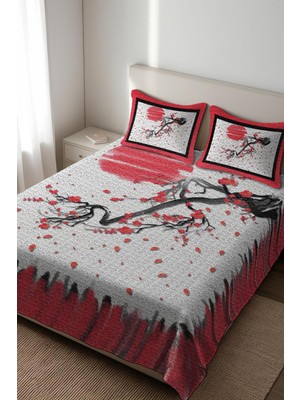 Dolce Mariee Parlak Kadife Kumaş Kapitoneli Çift Kişilik Yatak Örtüsü Seti (3 Parça) CKY0085