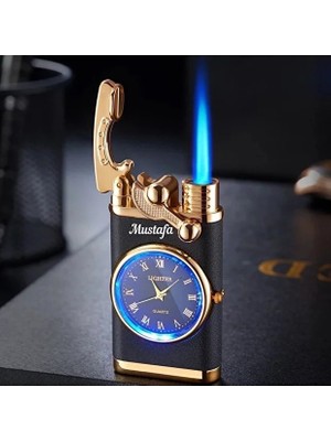 Bektas Homeoffice Siyah Kişiye Özel Çakmak Turbo Alevli Metal Alaşım Hediye Seçeneği