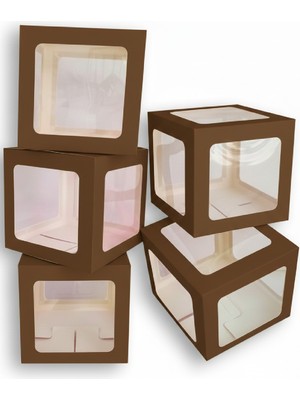 Lüks 3 Kutu Şeffaf Kutu One Yazılı Harf 25 cm Doğum Günü Parti Seti Süsü