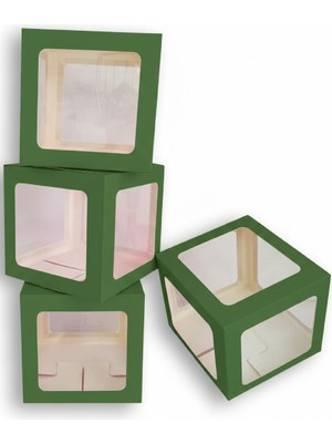Lüks 4 Kutu Şeffaf Kutu Baby Yazılı Harf 25 cm  Doğum Günü Parti Seti Süsü