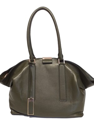 Atelier Terra Marea Sueth Yeşil | Hakiki Süet Deri Kadın Tote Omuz Çantası