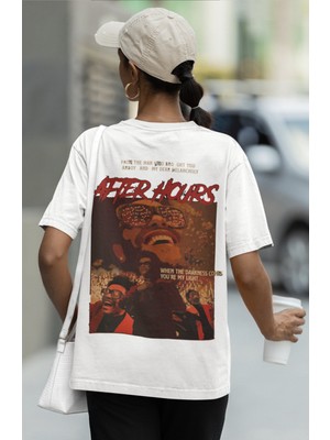 Sevbano The Weeknd After Hours Sırt Baskılı Unisex Oversize Rapper Şarkıcı Tişört