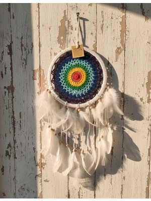 Meya Design Renkli Örgü Düş Kapanı – Rüya Kapanı (Dream Catcher) | 22 × 50 cm