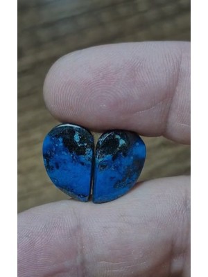 Aries 16.65CT 17.6X10.8MM Fancy Pair Natural Azurite