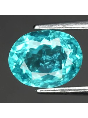 Aries 1.52CT 7.8X6MM Oval Natural Green Blue Apatite - Unheated, Brazil Gemstone