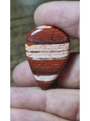 Aries 39.00CT 34.7X24MM Natural Pear Snake Skin Jasper