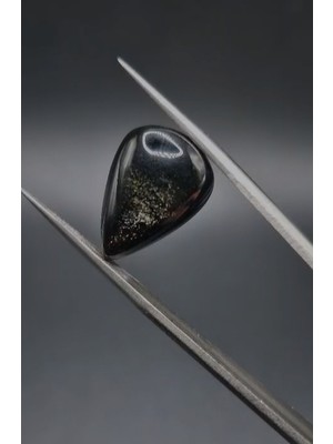 Aries 8.60CT 17.8X12.4MM  Natural  Pear Altın Yansımalı Obsidyen