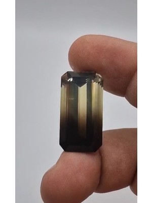 Aries 37.85CT 28.5X15.7MM Octagon Natural Bi-Color Smoky Quartz