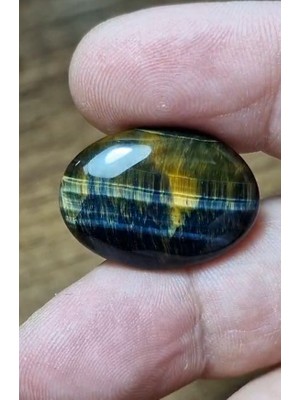 Aries 22.40CT 25.8X18.3MM Oval Natural Bi Color Tiger Eye