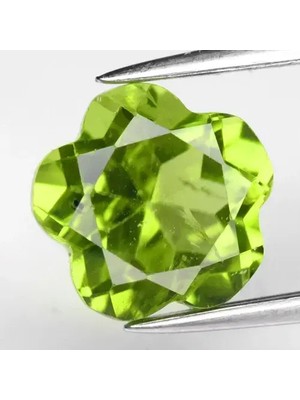 Aries 2.26CT 7.7x7.7mm Flower Natural Green Peridot - Untreated Myanmar Gemstone