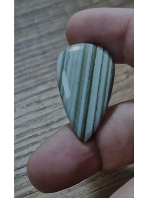 Aries 32.85CT 36.4X21.4MM Natural Pear Coffea Jasper