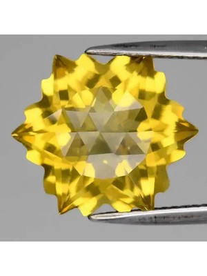 Aries 8.25CT 13.5X13.5MM Vs Snowflake Natural Yellow Quartz - Brazil Gemstone