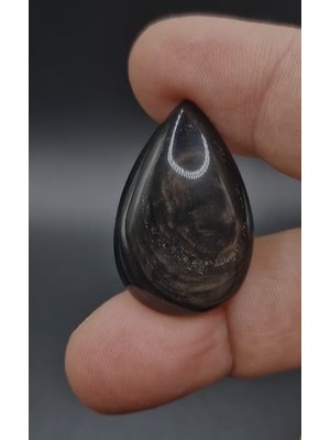 Aries 29.60CT 33.3X21.7MM  Natural  Pear Bakır Yansımalı Obsidyen