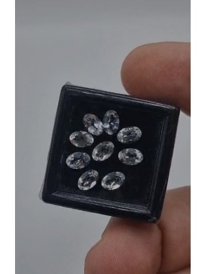 Aries 5.12CT 6X4MM 9pcs Oval Natural White Topaz Africa