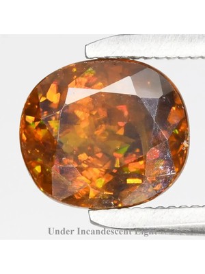 Aries 1.94CT 7.3x6.5mm Oval Natural Greenish Yellow Sphene - Adamantine Luster Madagascar Gem