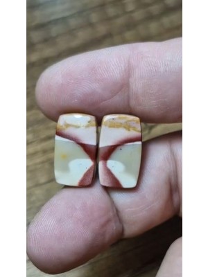 Aries 19.55CT 19.4X11.3MM Natural Octagon Pair Mookaite Jasper