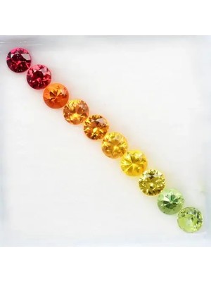 Aries 1.33CT 10PCS Lot Round Brilliant Multi Color Sapphire - Songea Gems