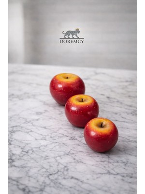 Doremcy Dekoratif Renkli  3'lü Polyester Elma Süs Set Hediyelik Obje