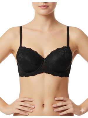 Ebru Silikonlu Desteksiz Dantelli Sütyen