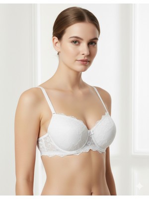 Ebru Silikonlu Destekli Dantelli Sütyen