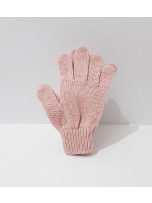 Renkli Çiçekler Çocuk Eldiven 5-8 Yaş Sezon Kız Çocuk Örme Eldiveni