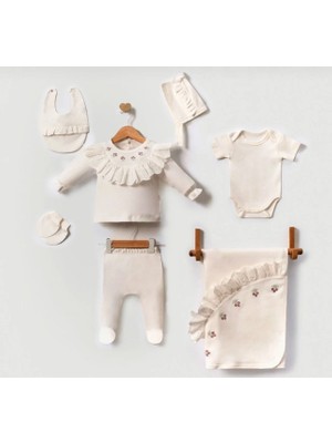 Minicayzen Mini Cayzen Kız 0-3 Ay Güllü Naturel 7li Set Hastane Çıkış Seti Organik