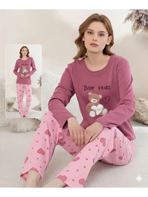 Boyraz  Kadın Penye Uzun Kol Pijama Takımı