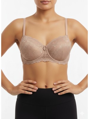 Ebru Silikonlu Desteksiz Dantelli Sütyen