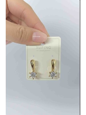 Xuping Jewelry Tek Taş Küpe/ 14K Xuping Marka